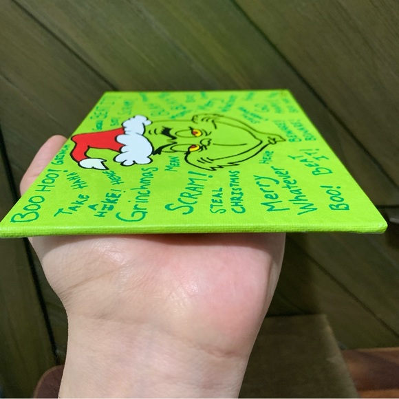 Grinch Canvas Painting 5x7 - Picture 5 of 7